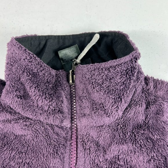 The North Face Fuzzy Fleece Osito Full Zip Jacket Womens Small Purple Mock Neck - Picture 5 of 16